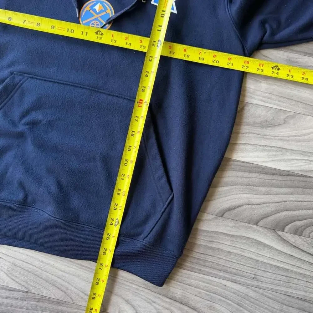 Vintage Adidas Denver Nuggets NBA Basketball Striped Hoodie